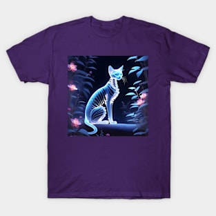 Holographic cat skeleton T-Shirt